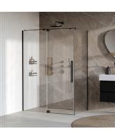 BRAUER Stellar douchecabine met draaideur helder glas 140x80x200 omkeerbaar incl. glascoating mat zw