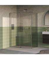 BRAUER Stellar douchecabine met draaideur helder glas 140x100x200 omkeerbaar incl. glascoating PVD R