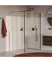 BRAUER Oblivion inloopdouche helder glas 130x200 met zijwand 40 incl. glascoating PVD gunmetal gebor