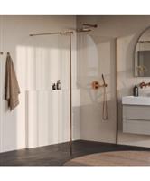 BRAUER Oblivion inloopdouche helder glas 130x200 met zijwand 30 incl. glascoating PVD koper geborste