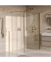 BRAUER Oblivion inloopdouche helder glas 130x200 met zijwand 30 incl. glascoating PVD goud geborstel