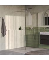 BRAUER Oblivion inloopdouche helder glas 120x200 met zijwand 40 incl. glascoating PVD RVS-kleurig ge