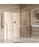 BRAUER Oblivion inloopdouche helder glas 120x200 met zijwand 40 incl. glascoating PVD goud geborstel
