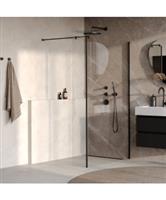 BRAUER Oblivion inloopdouche helder glas 120x200 met zijwand 30 incl. glascoating mat zwart