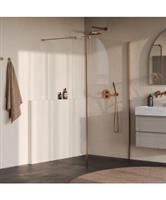 BRAUER Oblivion inloopdouche helder glas 120x200 met zijwand 30 incl. glascoating PVD koper geborste