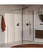 BRAUER Oblivion inloopdouche helder glas 110x200 met zijwand 40 incl. glascoating PVD gunmetal gebor