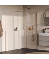 BRAUER Oblivion inloopdouche helder glas 100x200 met zijwand 40 incl. glascoating PVD koper geborste