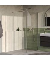 BRAUER Oblivion inloopdouche helder glas 100x200 met zijwand 30 incl. glascoating PVD RVS-kleurig ge
