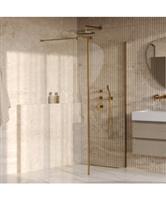 BRAUER Oblivion inloopdouche helder glas 100x200 met zijwand 30 incl. glascoating PVD goud geborstel