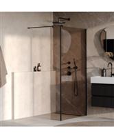 BRAUER Oblivion inloopdouche brons glas 90x200 met zijwand 30 incl. glascoating mat zwart