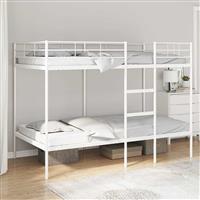 vidaXL Stapelbed zonder matras 100x200 cm staal wit