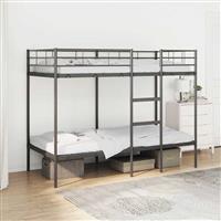 vidaXL Stapelbed zonder matras 90x190 cm staal zwart