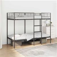 vidaXL Stapelbed zonder matras 100x190 cm staal zwart
