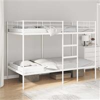 vidaXL Stapelbed zonder matras 107x203 cm staal wit