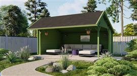 Blokhut - Tuinhuis Thüringen | 44 mm | vuren 