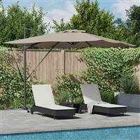 vidaXL Parasol Taupe 286 x 285 x 270 cm Aluminium
