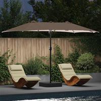 vidaXL Tuinparasol Taupe 385 x 209 x 244 cm Stof