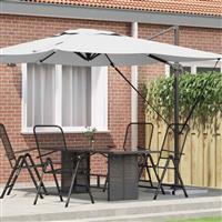 vidaXL Roma Parasol Beige 286 x 285 x 265 cm Polyester en Aluminium