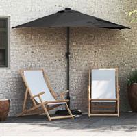 vidaXL Tuinparasol met LED -striplichten Zwart 294 x 150 x 223 cm Stof