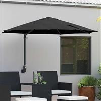 vidaXL Tuinparasol Zwart en Zwart 248 x 248 x 148 cm