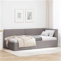 vidaXL Hoekbedframe met hoofdeinde Taupe 80 x 200 cm Stof