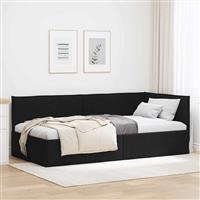 vidaXL Hoekbedframe met hoofdeinde Zwart 100 x 200 cm Stof