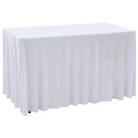 vidaXL 2 st Tafelhoezen stretch met rok 183x76x74 cm wit