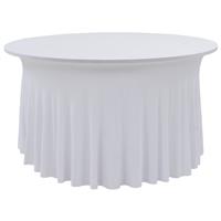vidaXL 2 st Tafelhoezen stretch met rok 150x74 cm wit