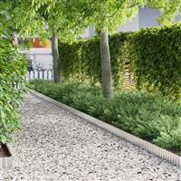vidaXL Tuinrand Grijs 15 x 0.03 x 1000 cm Gegalvaniseerd staal