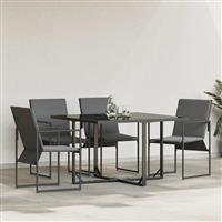 vidaXL Tuinstoelen 4 pcs Zwart en antraciet 50.5 x 59 x 81.5 cm