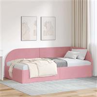 vidaXL Hoekbedframe met hoofdeinde Roze 90 x 200 cm Fluweel