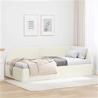 vidaXL Hoekbedframe met hoofdeinde Crème 90 x 200 cm Fluweel