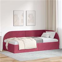 vidaXL Hoekbedframe met hoofdeinde Wijnrood 80 x 200 cm Fluweel