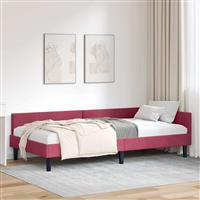 vidaXL Hoekbedframe Wijnrood 80 x 200 cm Velvet en Engineered hout