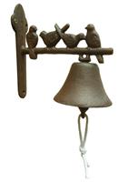 Gietijzeren deurbel met vogels