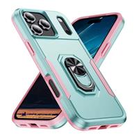 iPhone 17 - Militair Shockproof Hoesje met Kickstand - Grip Socket Magnetische Cover Case - Groen Ro