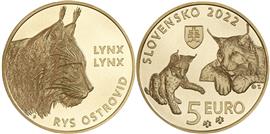 Slowakije 5 Euro 2022 Lynx