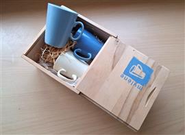 Vintage Kistje met 3 Just Mugs Mokken - Mylene