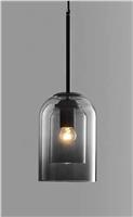 Moderne hanglamp zilver smoked glas