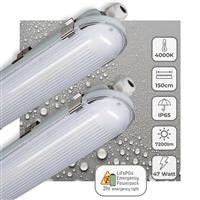 2 PACK - LEDs Light PRO LED TL armatuur 150 cm - Met noodaccu - 4 lichtstanden - 47W