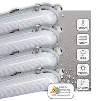 4 PACK - LEDs Light PRO LED TL armatuur 150 cm - Met noodaccu - 4 lichtstanden - 47W