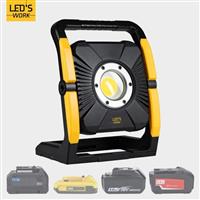 LEDs Work 18V Acculamp Werklamp - Incl Adapters - LED Werklamp 5000lm – Klasse 3 • IP54 • IK08 • Di