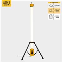 LEDs Work Toren bouwlamp met extra stopcontact - Staaf werklamp - 100W - 12000 lm