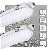 LED TL Armatuur 5400 Lumen - 30W - Koelwit 4000K - 120cm - IP65 - IK08 - Dimbaar - 2 Stuks