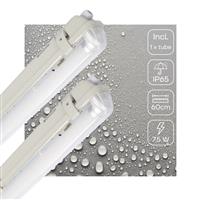 LED Vochtbestendig Armatuur met Sensor - 1125 Lumen - 7.5W - Koelwit 4000K - IP65 - 60cm - 2 stuks