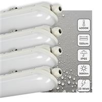 LED TL Armatuur Pro 3680 lumen - 23W - Koelwit 4000K - 150cm - IP65 Waterdicht - IK08 Slagvast - Kop