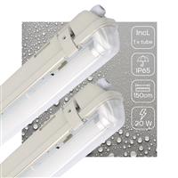 LED TL Armatuur 3100 lumen - 150cm - 20W - Koelwit 4000K - Microgolf Sensor - Daglichtsensor - IP65 