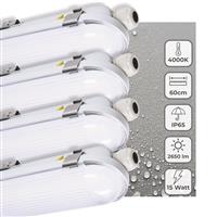 4 PACK - LEDs Light Pro TL Armatuur Strip 60 cm - Energielabel B - IP65 waterdicht - 2650 lm