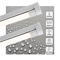 LED TL Armatuur 2520 Lumen - 24W - Koelwit - IP20 - 150cm - Inclusief LED Buis - 2 stuks