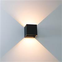 LEDs Light Kubus LED Wandlamp voor buiten - Omhoog&Omlaag licht - IP65 - Zwart